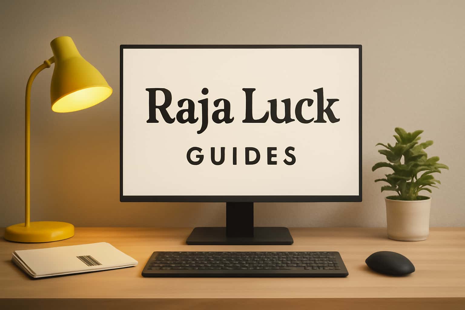 An informative scene showcasing Raja Luck Guides with a modern aesthetic.