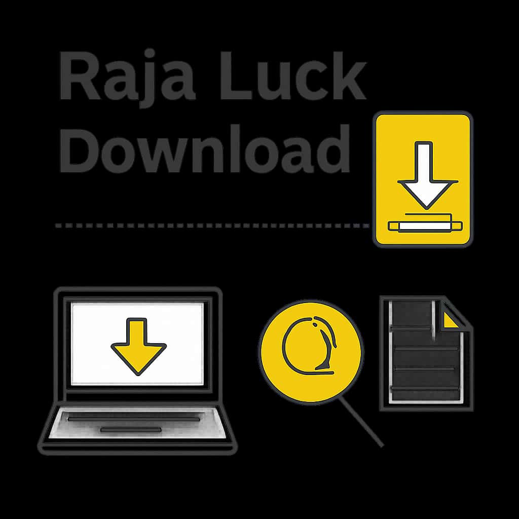Diagram illustrating the download process for Raja Luck.
