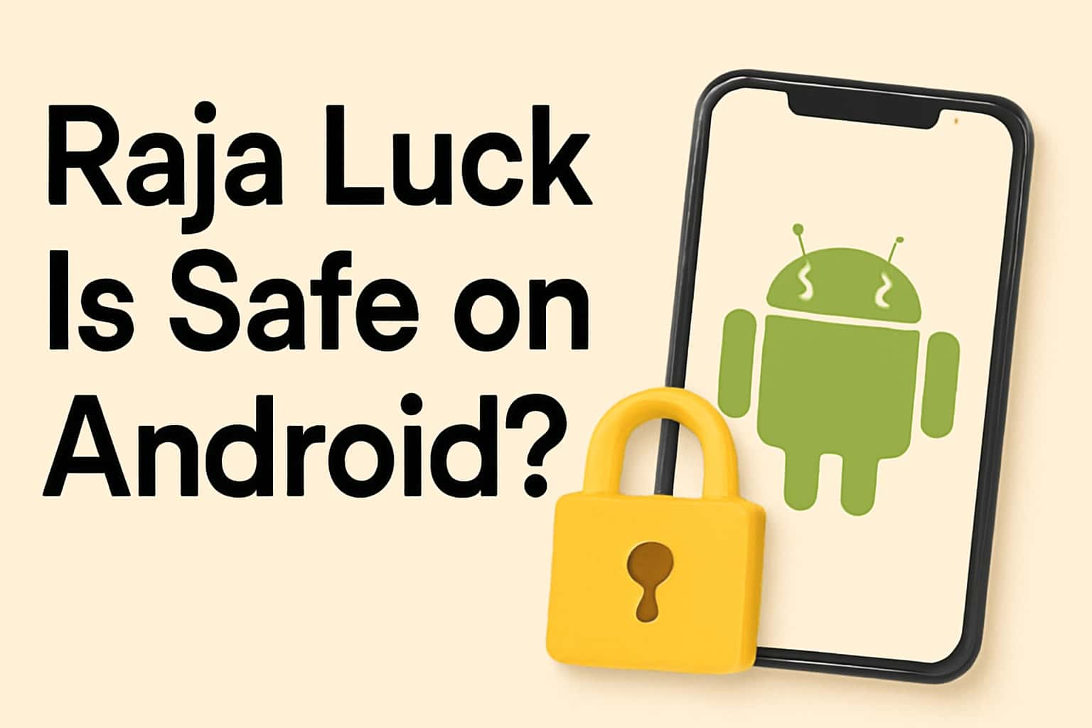 Informative image about the safety of Raja Luck on Android devices.