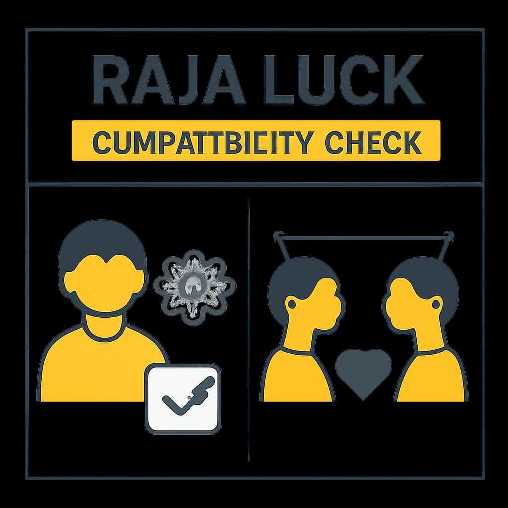 Diagram explaining the aspects of Raja Luck Compatibility Check.