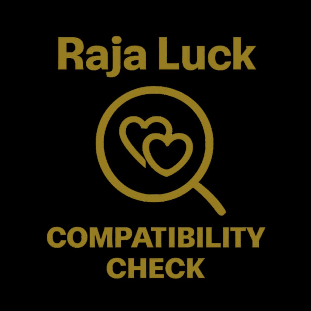 Minimalist badge representing the Raja Luck Compatibility Check.