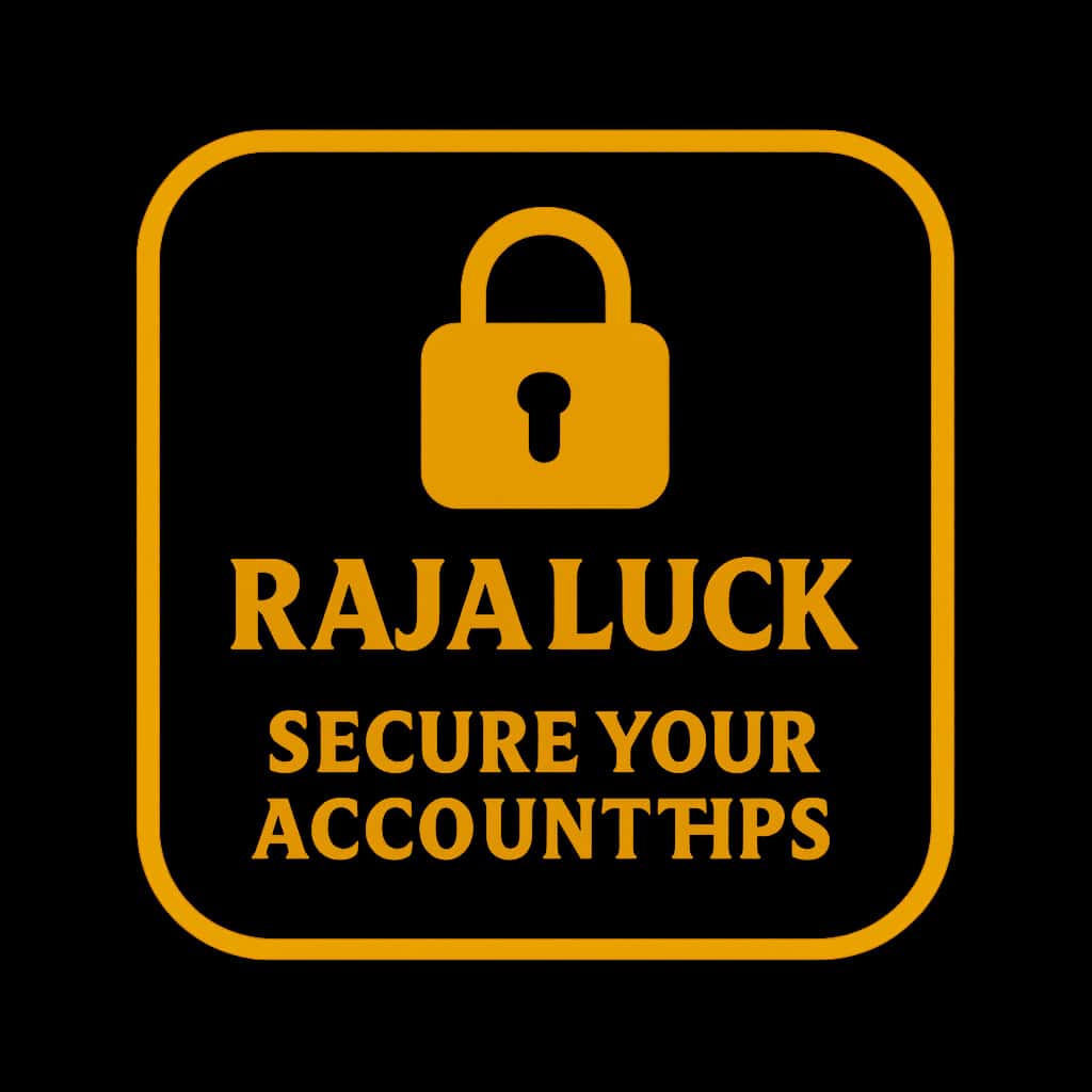 A badge representing Raja Luck account security tips.