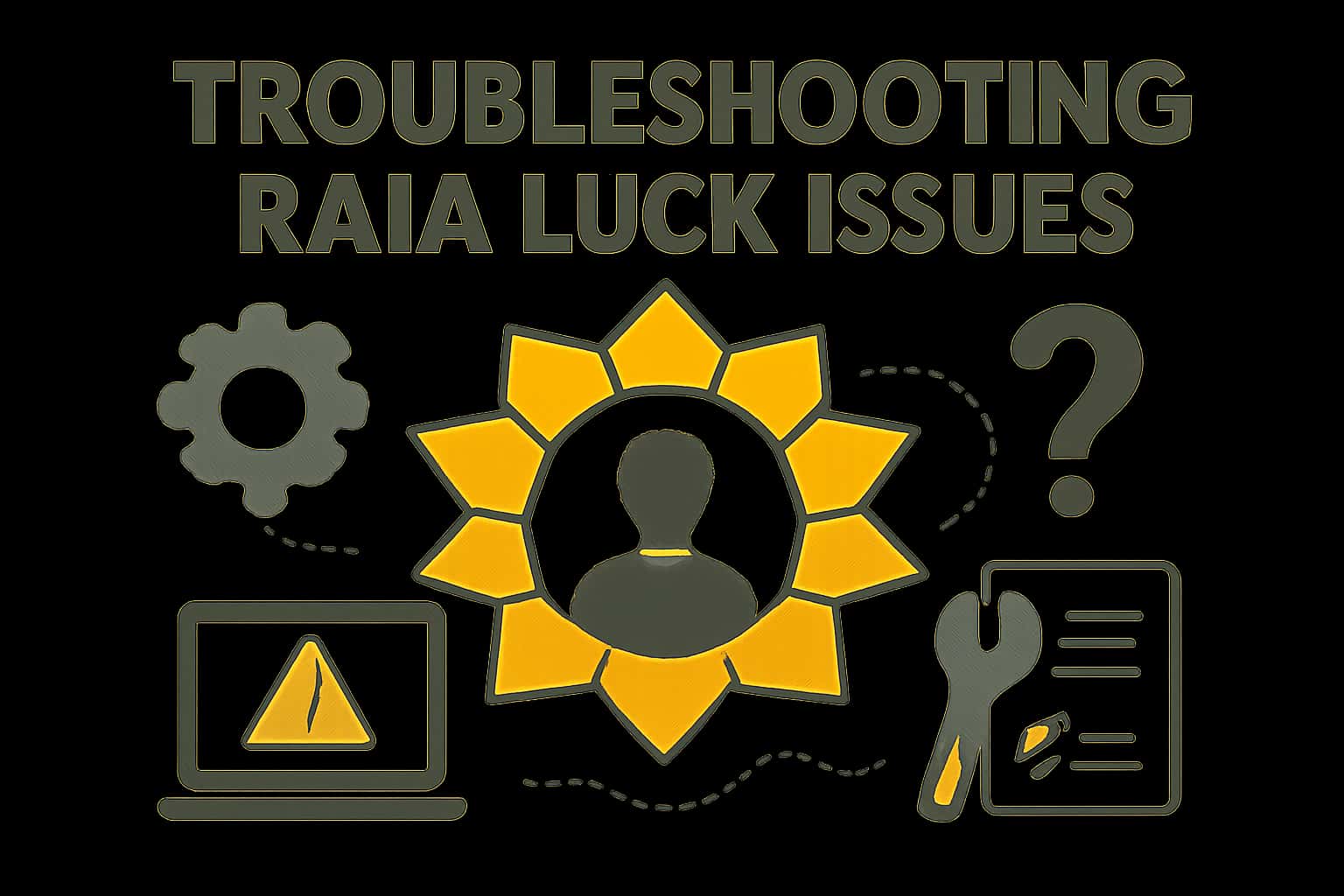 An informational graphic illustrating troubleshooting steps for Raja Luck.