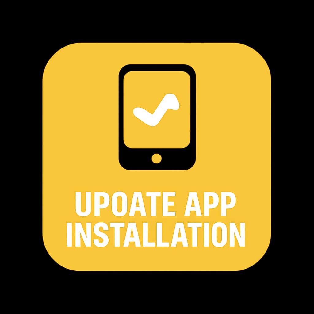 Icon representing the Raja Luck app update installation guide.